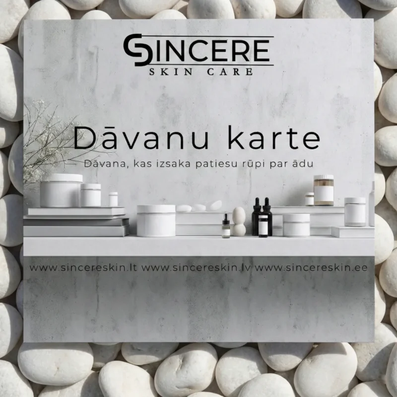 SincereSkin.lv kosmētikas dāvanu karte tiešsaistē